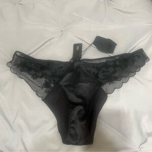 NWT Zara Black Floral Lace Women's Panties